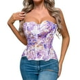 thumbnail image 1 of ZQUUVOU Women's Court Lace Corset Tops Victorian Elegant Bustier with Underwire Support Themed Parties Tube Tops Purple, 1 of 3