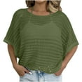 thumbnail image 1 of ZQUUVOU Women's Crochet Cover Up Summer Beach Round Neck Cut Out Sheer Tops Loose Fit Casual Resort Vacation Coverups Olive Green, 1 of 5