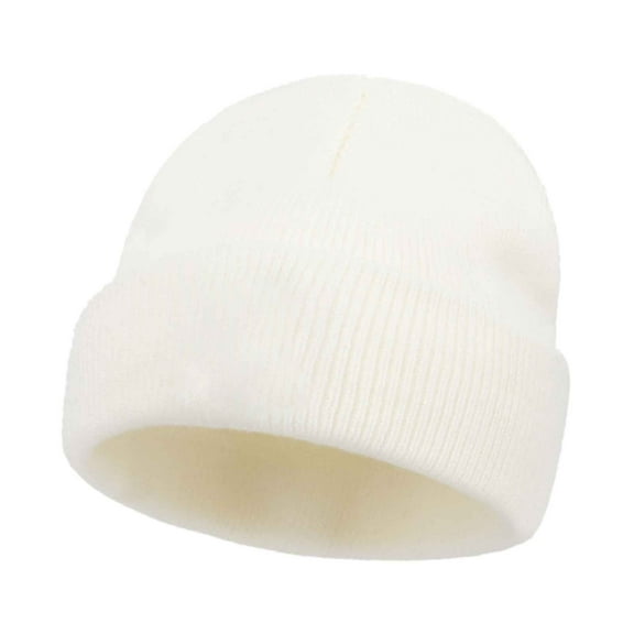 ZQUUVOU Women's Fashion Knit Beanie Fall Winter Trendy Soft Touch Yarn Unisex Skull Cap Solid Color Cold Weather Gift White