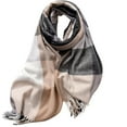 thumbnail image 1 of ZQUUVOU Women's Fashion Scarves Large Tassel Plaid Scarf Long Shawl Winter Warm Soft Scarf Oversized Scarves Wraps Gray, 1 of 5