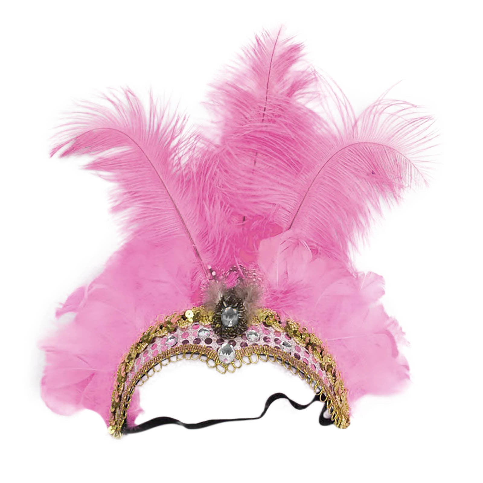 Showgirl Feather Headpiece Sequin Carnival Masquerade Party Headdress Headband ZQUUVOU Women main image 2