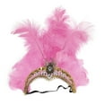 thumbnail image 1 of ZQUUVOU Women's Feather Headpiece Carnival Feather Sequin Headdress for Masquerade Party Vegas Showgirl Headbands Pink, 1 of 4