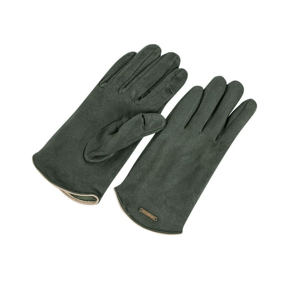 ZQUUVOU Women's Fingerless Gloves Winter Touchscreen Gloves Windproof Waterproof Men Cold Weather Cycling Sport Gloves Olive Green