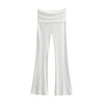 thumbnail image 1 of ZQUUVOU Women's Flare Leggings Yoga Pants High Waist Sport Pants High Elasticity Slim Bootcut Comfortable Casual Trousers White, 1 of 4