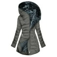 thumbnail image 1 of ZQUUVOU Women's Fleece Lined Puffer Jacket Winter Thremal Parka Coat wirth Multi Zipper Pocket Waterproof Down Jacket Gray, 1 of 9