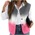 thumbnail image 1 of ZQUUVOU Women's Fleece Vest Fall Winter Plaid Gradient Plus Size Button Vest Sleeveless Trendy Jacket Casual Winter Coats Watermelon Red, 1 of 5