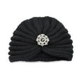 thumbnail image 1 of ZQUUVOU Women's Flower Rhinestone Turban Cap Muslim Pre Tied Beanie Headwrap Sequin Bonnet Stretch Pleated Hat Black B, 1 of 3