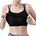 thumbnail image 1 of ZQUUVOU Women's Full Coverage Camisole with Built in Light Support Bra Scoop Neck Seamless Tank Top Cami Shirts Black, 1 of 6