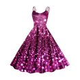 thumbnail image 1 of ZQUUVOU Women's Glitter Print Dress Sleeveless Mini Length Cute Vintage Valentines Carnival Sparkling Outfit Pink, 1 of 3