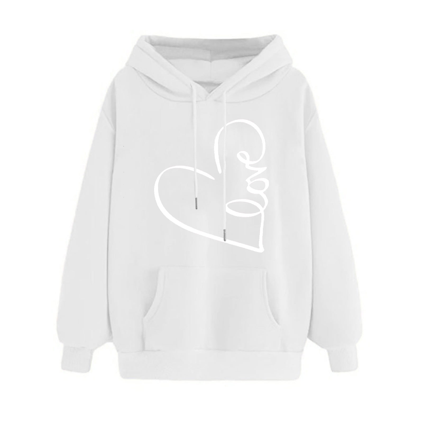 ZQUUVOU Women's Graphic Hoodies Long Sleeve Sweatshirt with Pocket ...