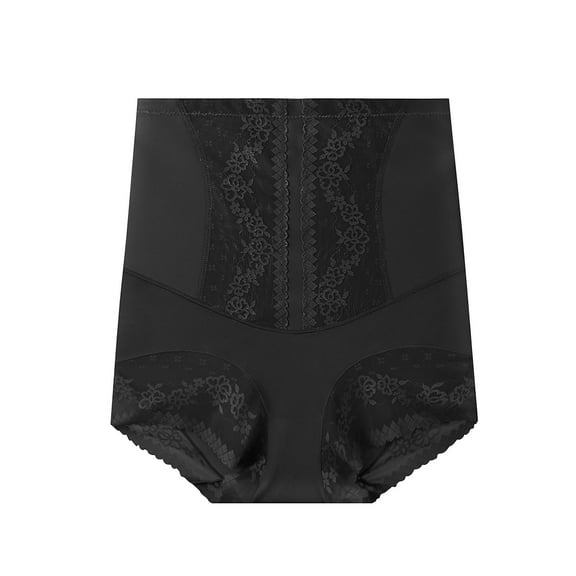 ZQUUVOU Women's High Waisted Shapewear Tummy Control Underwear Panties Lace Slimming Seamless Super Stretchy Briefs Black E
