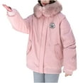 thumbnail image 1 of ZQUUVOU Women's Hooded Quilted Jacket Oversized Faux Fur Collar Parka Jacket with Pockets Long Sleeve Winter Warm Coat Pink, 1 of 5