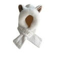 thumbnail image 1 of ZQUUVOU Women's Hooded Scarf Winter Solid Color Plush Hat with Ears Scarf Hat 2-in-1 Warm Cold Proof Neck Scarf Earmuffs Hat White, 1 of 4
