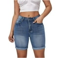 thumbnail image 1 of ZQUUVOU Women's Jean Shorts High Waisted Denim Cut Off Shorts(Navy,2XL), 1 of 9