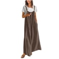thumbnail image 1 of ZQUUVOU Women's Jumpsuit Casual Solid-Color Button Pocket Long Trousers(Brown,M), 1 of 7
