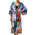 thumbnail image 1 of ZQUUVOU Women's Kimono Beach Cover Up Boho Printed Long Flowy Sheer Cardigan Lightweight Bathing Suit Wrap Scarf Loose Cardigans Multicolor, 1 of 9