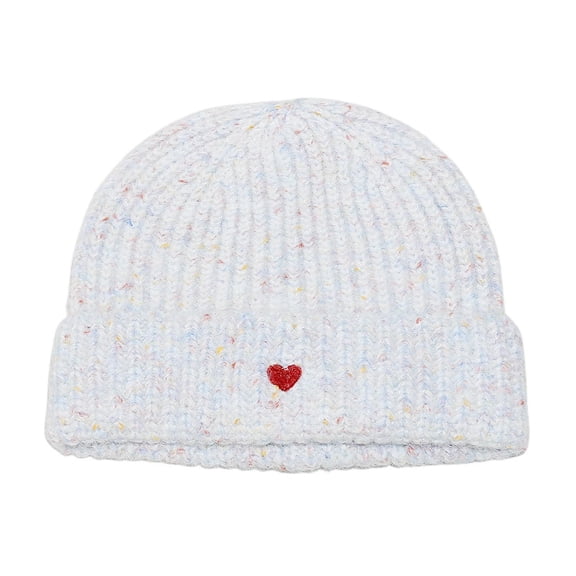 ZQUUVOU Women's Knit Beanie Hat with Heart Embroidery Gradient Ear Warming Hat Fashion Winter Accessory Blue A