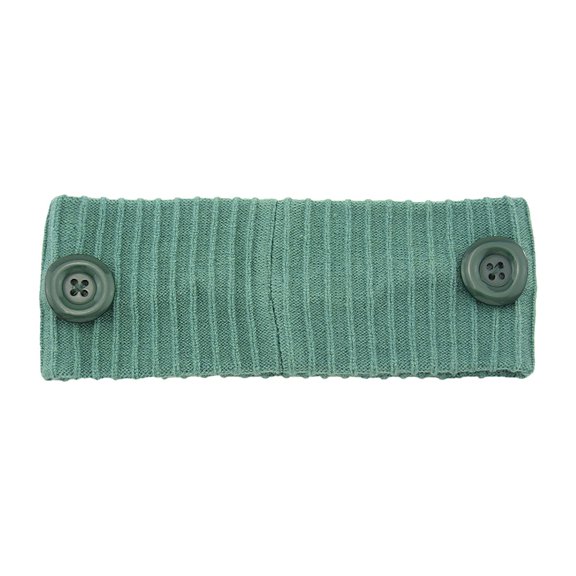 ZQUUVOU Women's Knit Headband Stretch Button Hair Band Turban Knitted Ear Warmer Head Wrap Winter Accessories Green