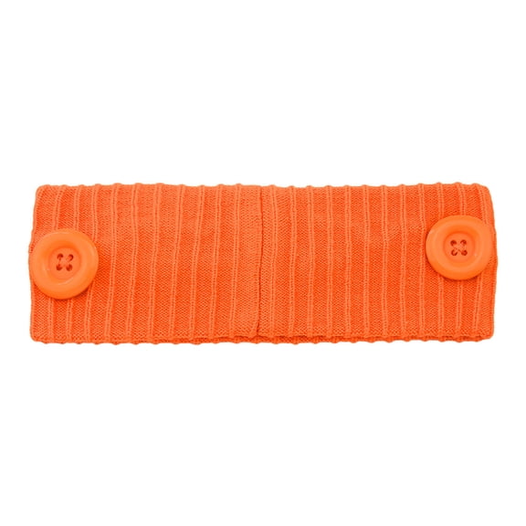 ZQUUVOU Women's Knit Headband Stretch Button Hair Band Turban Knitted Ear Warmer Head Wrap Winter Accessories Orange