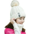 thumbnail image 1 of ZQUUVOU Women's Knitted Wool Hat Solid Color Plush Thermal Lined Beanie Ear Coverage Cold Weather for Outdoor Activities White, 1 of 3