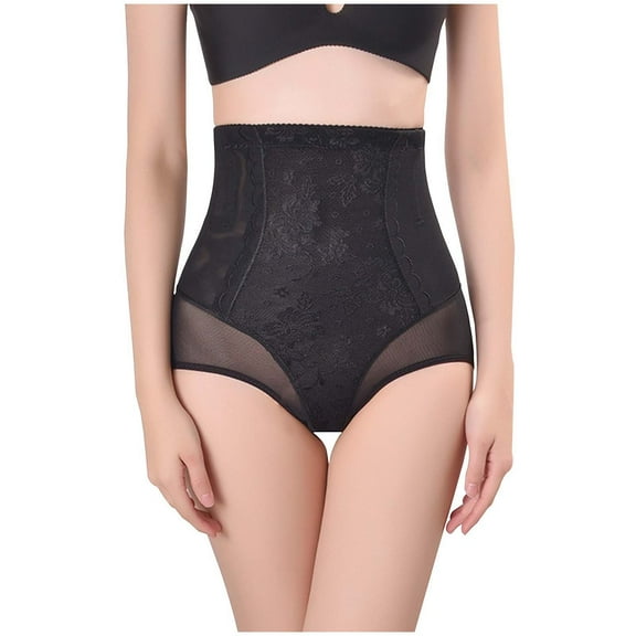 ZQUUVOU Women's Lace Boyshorts High Waist Tummy Control Comfortable Underwear Soft Stretch Full Coverage Briefs Black