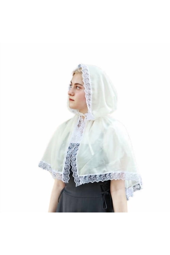 Women's Lace Chapel Veils Triangle Vintage Inspired Catholic Mass Head Covering Scarf Mantilla Veils White B