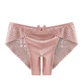 thumbnail image 1 of ZQUUVOU Women's Lace Open Crotch Briefs Cute Bow Grid Mesh Splice Satin Underwear Panties Cheeky Hipster Thong Panty Pink, 1 of 9