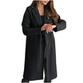 thumbnail image 1 of ZQUUVOU Women's Long Fleece Winetr Coat Single Breasted Trench Coat Fall Trendy Casual Formal Warm Outfits Clothes Black A, 1 of 9