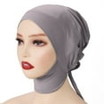 thumbnail image 1 of ZQUUVOU Women's Muslim Inner Hijab Caps Elasticated Neck Cap Solid Color Stretchy Breathable Full Cover Undercap Tube Bonnet Dark Gray, 1 of 3
