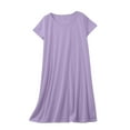 thumbnail image 1 of ZQUUVOU Women's Nightgown Cotton Lightweight Solid Crew Neck Short Sleeve Sleepshirt Comfortable Casual Sleepwear Purple, 1 of 6