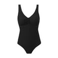 thumbnail image 1 of ZQUUVOU Women's One Piece Tankini Solid Color Swimsuit Backless Swimsuit (Black,S), 1 of 8
