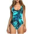 thumbnail image 1 of Zwiiyzr Women's One Piece Tankini Tummy Control Swimsuit (D-Green,M), 1 of 6