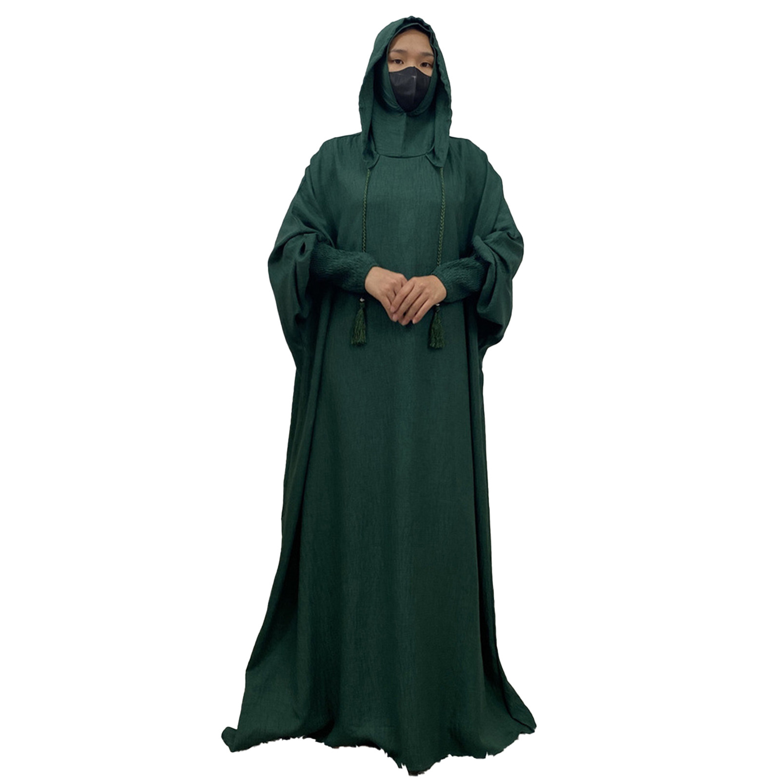 olive green hoodie dress Women's Hoodie Dress Drawstring Long Sleeve Solid Mini Dress with Pockets Olive Green 2XL