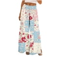 thumbnail image 1 of ZQUUVOU Women's Palazzo Pants High Waisted Loose Flowy Beach Lounge Pants with Pockets(B-Pink,2XL), 1 of 9