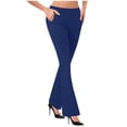 thumbnail image 1 of ZQUUVOU Women's Pants Casual Slim Solid Color Knit Flare Trousers(Blue,5XL), 1 of 6