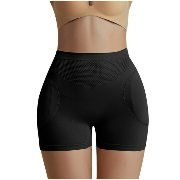ZQUUVOU Women's Plus Size Shapewear Panty with Removable Butt Pads for Hip Lifting Tummy Control Comfortable Underwear Black