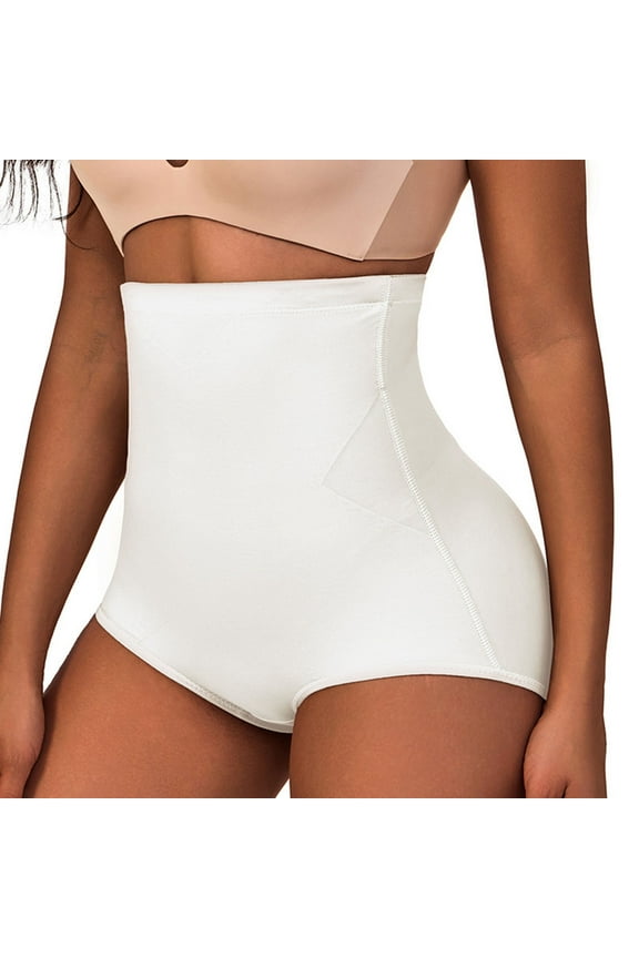 Women's Plus Size Shaping Shorts Lightweight High Waist Slim Butt Lifting Breathable Shapewear Underwear White