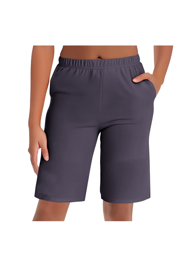 Women's Plus Size Shorts Lounge Athletic Shorts Loose Running Casual Lightweight Yoga Shorts with Pockets Dark Gray A