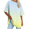 thumbnail image 1 of ZQUUVOU Women's Plus Size T-Shirt Round Neck Short Sleeved Topss Yellow (L), 1 of 7