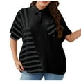 thumbnail image 1 of ZQUUVOU Women's Plus Size T-Shirt Turndown Collar Short Sleeve Pocket Blouses Black (XL), 1 of 3