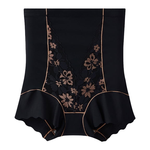 ZQUUVOU Women's Plus Size Underwear High Waist Breathable Shaping Shorts Tummy Control Butt Lifting Underwear Briefs Black