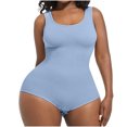 thumbnail image 1 of ZQUUVOU Women's Plus Sized Bodysuit Sleeveless Open Crotch Comfortable Tummy Control Shaper Snatched Waist Body Suit Blue, 1 of 4