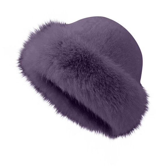 ZQUUVOU Women's Plush Lined Beanie Winter Solid Color Fashion Ear Warming Thermal Cold Weather Headwear Purple