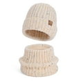 thumbnail image 1 of ZQUUVOU Women's Plush Lined Thermal Knit Beanie Ear Protection Hat Neck Warmer Set Winter Outdoor Outfits Beige, 1 of 4