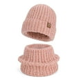 thumbnail image 1 of ZQUUVOU Women's Plush Lined Thermal Knit Beanie Ear Protection Hat Neck Warmer Set Winter Outdoor Outfits Pink, 1 of 5