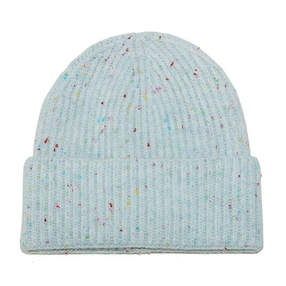 ZQUUVOU Women's Pullover Beanie Casual Colorful Blend Knit Hat Rainbow Yarn Fashion Headwear Thermal Hat Sky Blue