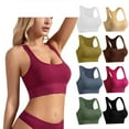 thumbnail image 1 of ZQUUVOU Women's Racerback Sports Bra Comfortable Sleep Bra Seamless Workout Yoga Built In Wireless Padded Support Yellow, 1 of 5