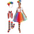 thumbnail image 1 of ZQUUVOU Women's Rainbow Carnival 4 Piece Set Tutu Skirt Headband Socks Arm Warmer Role Play Outfit Party Performance Multicolor, 1 of 8