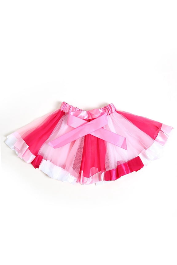 Women's Rainbow Tutu Skirt Colorful Tulle Mesh Puffy Ball Gown Skirt Prom Dance Party Mini Skirts Hot Pink