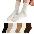 thumbnail image 1 of ZQUUVOU Women's Ribbed Knit Crew Socks Soft Cotton Mid Calf Casual Daily Stackable Socks Above Ankle Sock Gifts White, 1 of 9